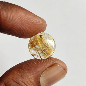 Gouden rutiel, Rutiel gladde cabochon, natuurlijke gouden rutiel gladde ronde cabochon 15 MM, losse edelsteen cabochon, ruliet voor sieraden