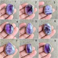 Natural Amethyst Cabochon: Grooved Brass Stone for Jewelry Making product logo