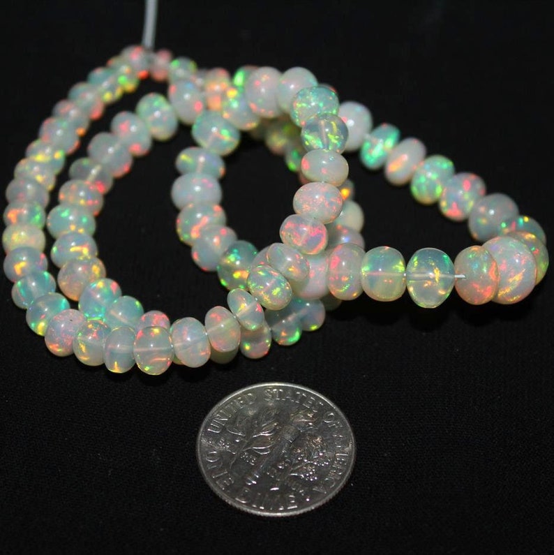Ethiopian opal beads strand for making jewelry Top quality Genuine Welo opal smooth beads 3.5-7.5 mm 13 inch stradnd