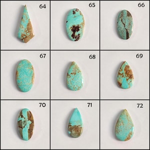 Number 8 Turquoise Cabochon: Smooth Oval Gemstone