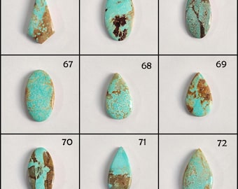 Cabochon turchese numero 8: pietra preziosa ovale liscia