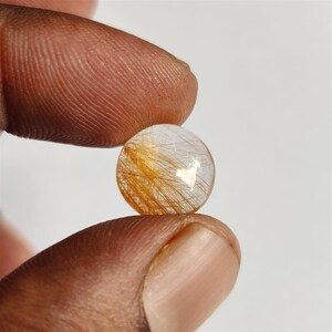 Goldener Rutil, Rutil glatter Cabochon, natürlicher goldener Rutil glatter runder Cabochon 13 MM, lose Edelstein Cabochon, Rulit für Schmuck