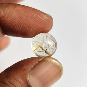 Goldener Rutil, Rutil glatter Cabochon, natürlicher goldener Rutil glatter runder Cabochon 13 MM, lose Edelstein Cabochon, Rulit für Schmuck