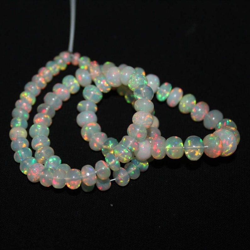 Ethiopian opal beads strand for making jewelry Top quality Genuine Welo opal smooth beads 3.5-7.5 mm 13 inch stradnd