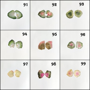 Raw Tourmaline Lots of Natural WaterMelon tourmaline unpolished flat back pair , watermelon tourmaline pair for making earrings, tourmaline