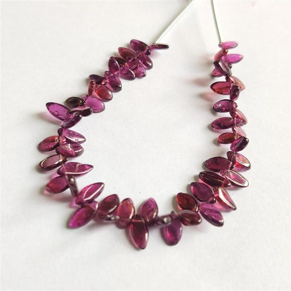 Rhodolite Garnet Smooth Marquise Briolette Strand: Jewelry Making