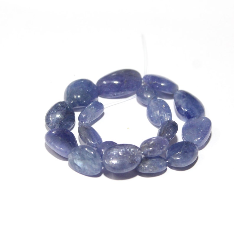 Natural Tanzanite smooth nuggets beads 18x12-9x7.5 MM Tanzanite smooth tumble beads strand for making jewelry