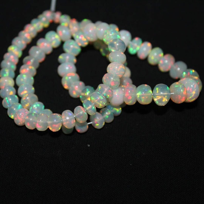 Ethiopian opal beads strand for making jewelry Top quality Genuine Welo opal smooth beads 3.5-7.5 mm 13 inch stradnd
