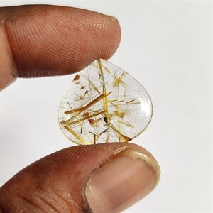 Rutilo dorato, cabochon liscio rutilo, cabochon cuore liscio rutilo dorato naturale 22x21 MM, cabochon di pietre preziose sciolte, rulite per gioielli