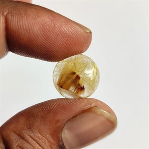Gouden rutiel, Rutiel gladde cabochon, natuurlijke gouden rutiel gladde ronde cabochon 15 MM, losse edelsteen cabochon, ruliet voor sieraden