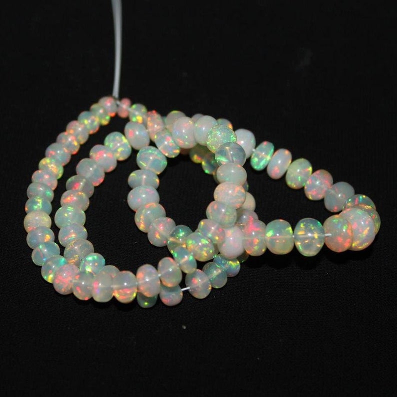 Ethiopian opal beads strand for making jewelry Top quality Genuine Welo opal smooth beads 3.5-7.5 mm 13 inch stradnd