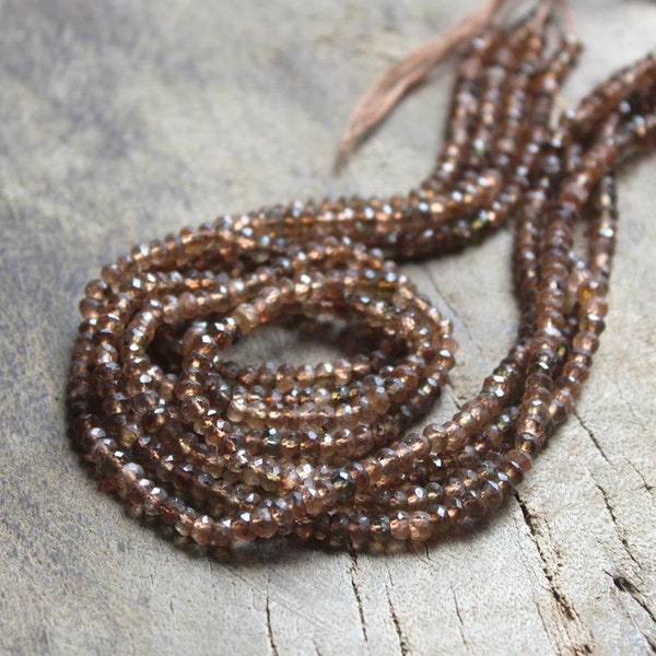 Natural Andalusite faceted 3 mm beads rondelle, Andalusite faceted rondelle, Andalusite roundel beads for making jewelry