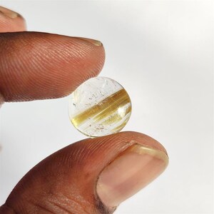 Goldener Rutil, Rutil glatter Cabochon, natürlicher goldener Rutil glatter runder Cabochon 14,5 MM, lose Edelstein Cabochon, Rulit für Schmuck