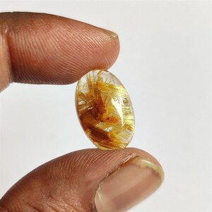Gouden rutiel, Rutiel gladde cabochon, natuurlijke gouden rutiel gladde ovale cabochon 19.5x13 MM, losse edelsteen cabochon, ruliet voor sieraden
