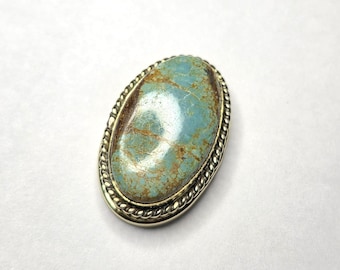 Cabochon turchese numero 8: pietra preziosa ovale liscia (27 x 18 mm)