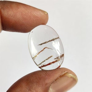 Gouden rutiel, Rutiel gladde cabochon, natuurlijke gouden rutiel gladde ovale cabochon 17.5x13 MM, losse edelsteen cabochon, ruliet voor sieraden