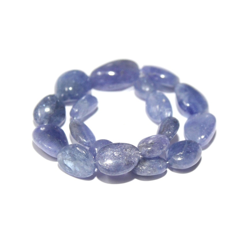 Natural Tanzanite smooth nuggets beads 18x12-9x7.5 MM Tanzanite smooth tumble beads strand for making jewelry