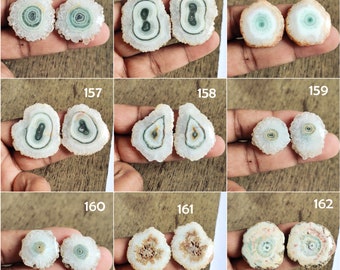 Natural Solar Quartz Pair: Unique Gemstone Earring Supplies