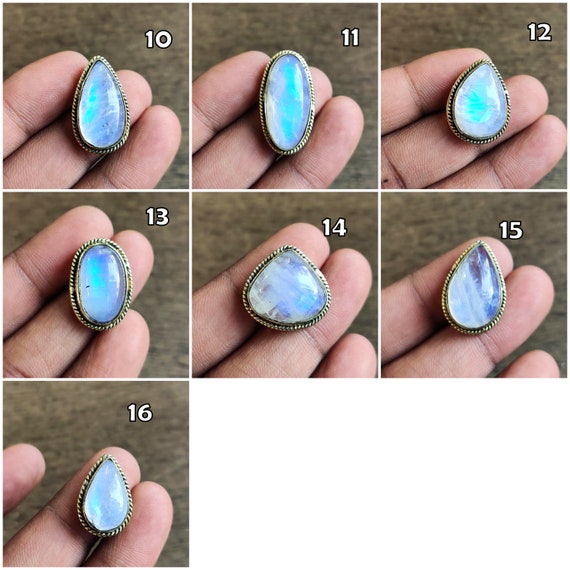 Grooved Moonstone Loose Stone: Brass Frame for Macrame Jewelry - Etsy