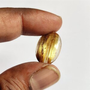 Goldener Rutil, Rutil glatter Cabochon, natürlicher goldener Rutil glatter ovaler Cabochon 20,5x14,5 MM, lose Edelstein Cabochon, Rulit für Schmuck