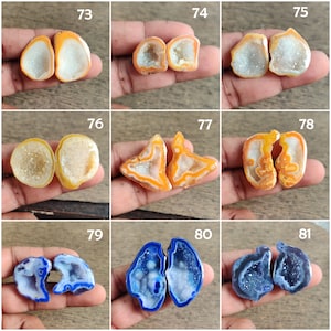 Lots of beautiful Multi druzy agate geode pair | geode druzy agate pair for making jewelry | purple geode | yellow geode | green geode