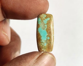 Cabochon turchese numero 8: pietra preziosa rettangolare liscia (22 x 10 mm)