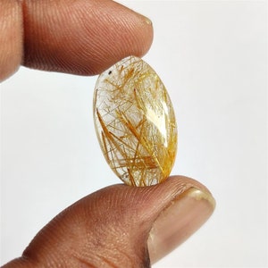 Gouden rutiel, Rutiel gladde cabochon, natuurlijke gouden rutiel gladde ovale cabochon 26x15.5 MM, losse edelsteen cabochon, ruliet voor sieraden