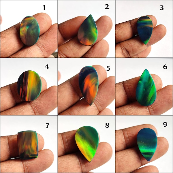 Aurora opal smooth cabochon, lab-created opal cabochon, fire opal smooth cabochon for making jewelry