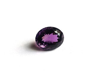 Natural Amethyst faceted cut oval shape gemstone 16.5x13 MM, amethyst cut stone for making jewelry, purple gemstone, amethyst loose stone