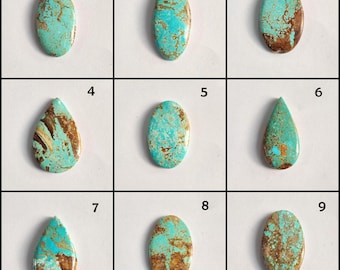Cabochon turchese numero 8: pietra preziosa ovale liscia