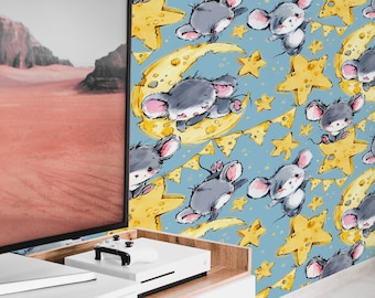 Moon Mouse    | Moon Mouse   Removable Wallpaper | Peel and Stick |  #128