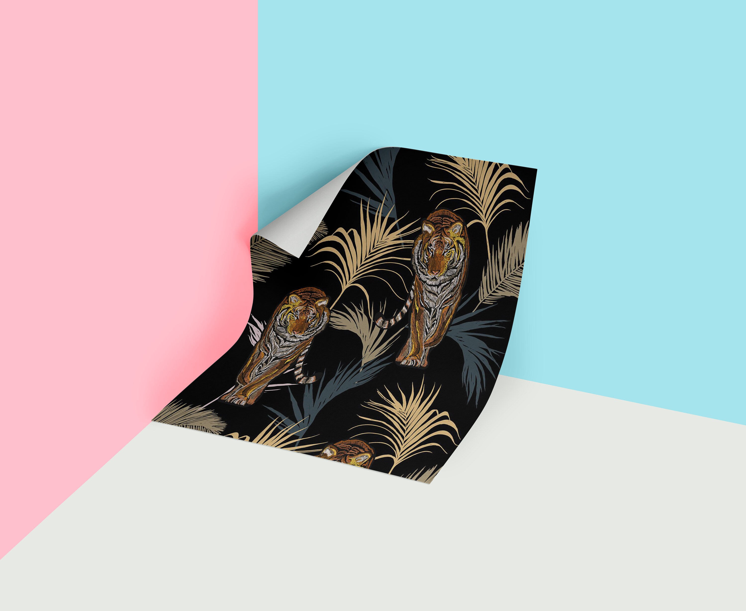 Dark Tiger Dark Tiger Removable Wallpaper Peel and | Etsy