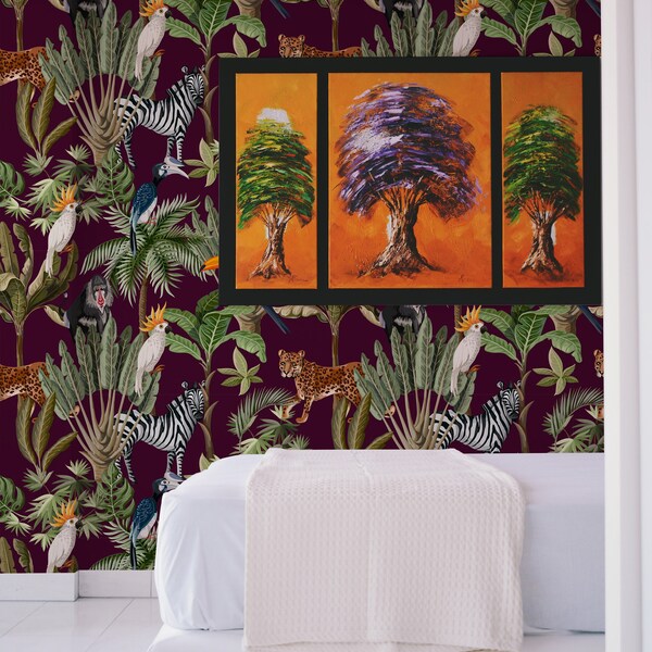 Dark Blue and Gold Wallpaper Etsy UK