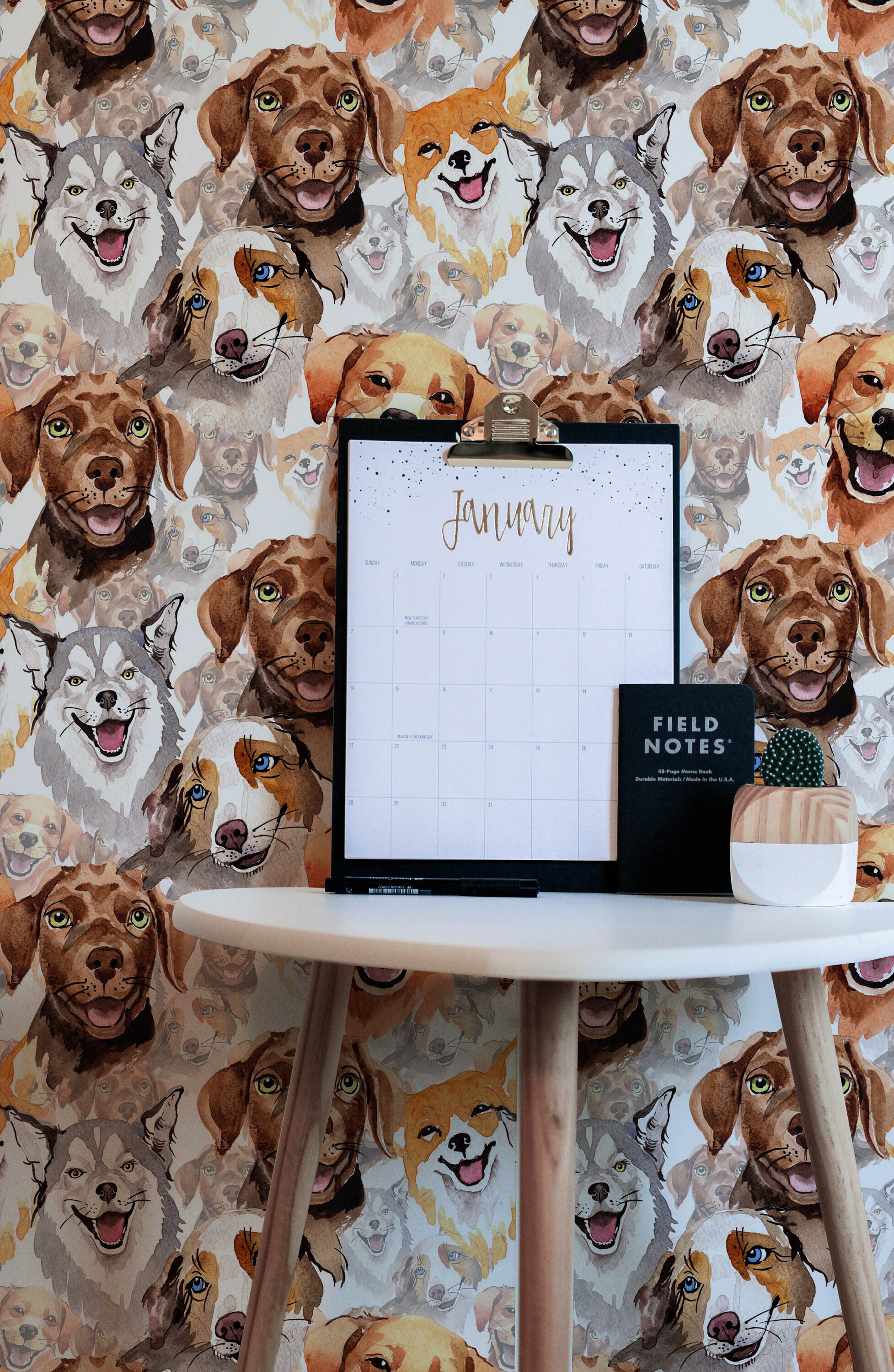 Home & Living Blue Dog Removable Wallpaper Peel and Stick 8AC Blue Dog Wallpaper