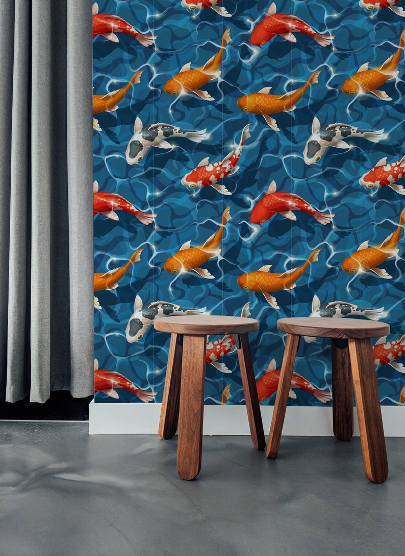 Fish Fish Removable Wallpaper Peel and Stick 77 - Etsy