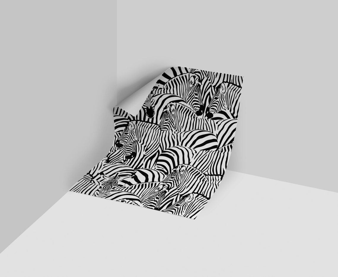 Zebra Zebra Removable Wallpaper Peel and Stick Etsy