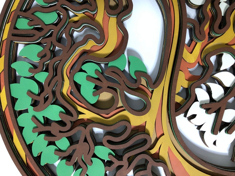 Spruchreif - Juego De 4 Flor De La Vida De Madera, Decoración Espiritual Y Símbolo Protector