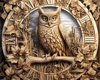 3D Illusion Owl | Laser Engraving File PNG | Lightburn File | Owl 13