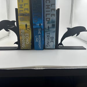 Bookends, Dolphins / Pair or Single bookend, available in a range of colours. Silhouette