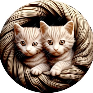 3D Illusion Cute Kitten | Laser Engraving File PNG | Lightburn File | Kitten 03
