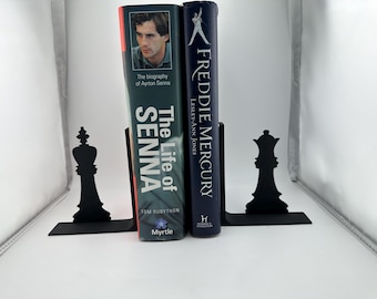 Bookends, Chess Pieces, King & Queen / Pair or single bookend, available in a range of colours. Silhouette