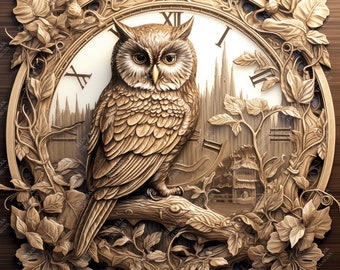 3D Illusion Owl | Laser Engraving File PNG | Lightburn File | Owl 11