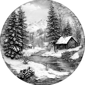 3D Illusion Weihnachtsszene | Lasergravur Datei PNG | Lightburn-Datei | Weihnachten05
