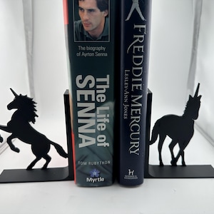 Bookends, Unicorn, Pair or single bookend, available in a range of colours. Silhouette
