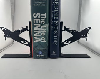 Bookends, SPITFIRE, Pair or single bookend, available in a range of colours. Silhouette