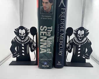 Bookends, Scary Clown. Pair or single bookend, available in a range of colours. Silhouette