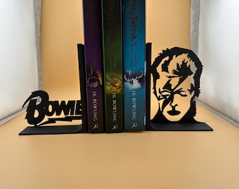 Bookends, David Bowie / Music Icon / Pair or single bookend, available in a range of colours. Silhouette
