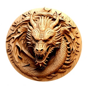 3D Illusion Dragon | Laser Engraving File PNG | Lightburn File | Dragon 01
