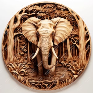 3D Illusion Elephent | Arquivo de gravação a laser PNG | Arquivo Lightburn | Elefante 13