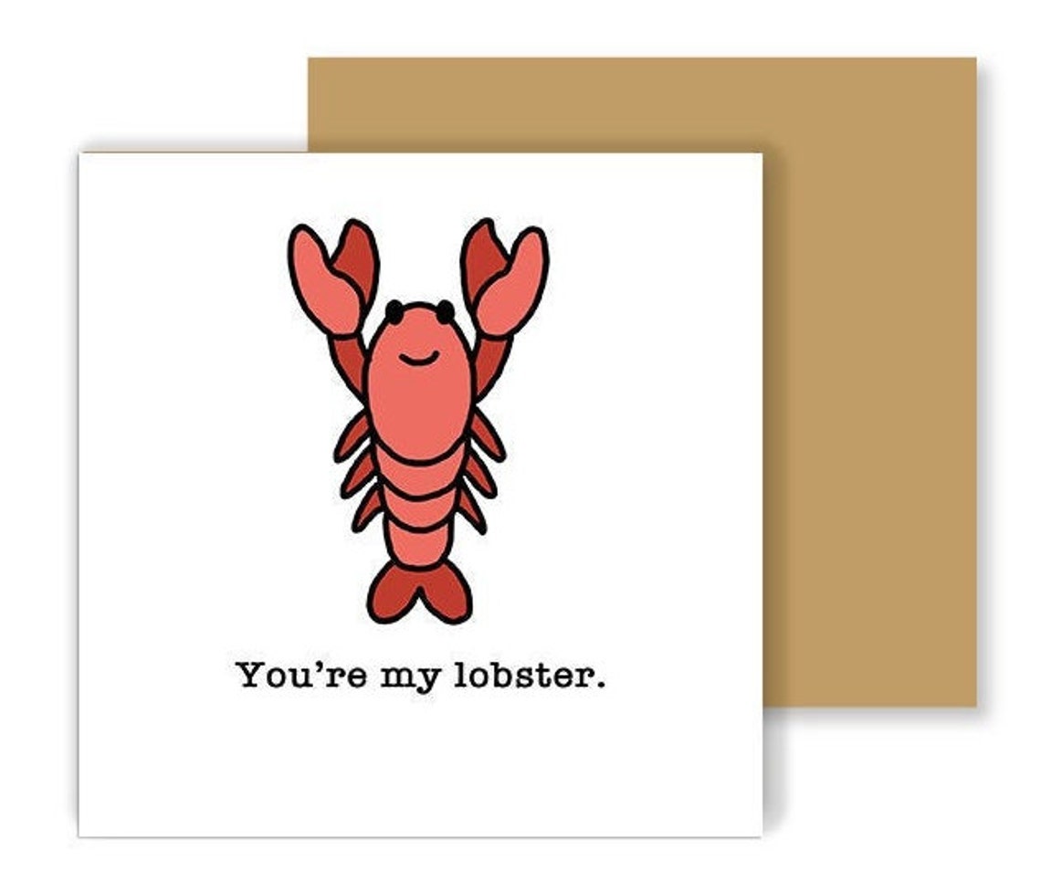 You're My Lobster Greetings Card Funny Cards Pun Cards Etsy